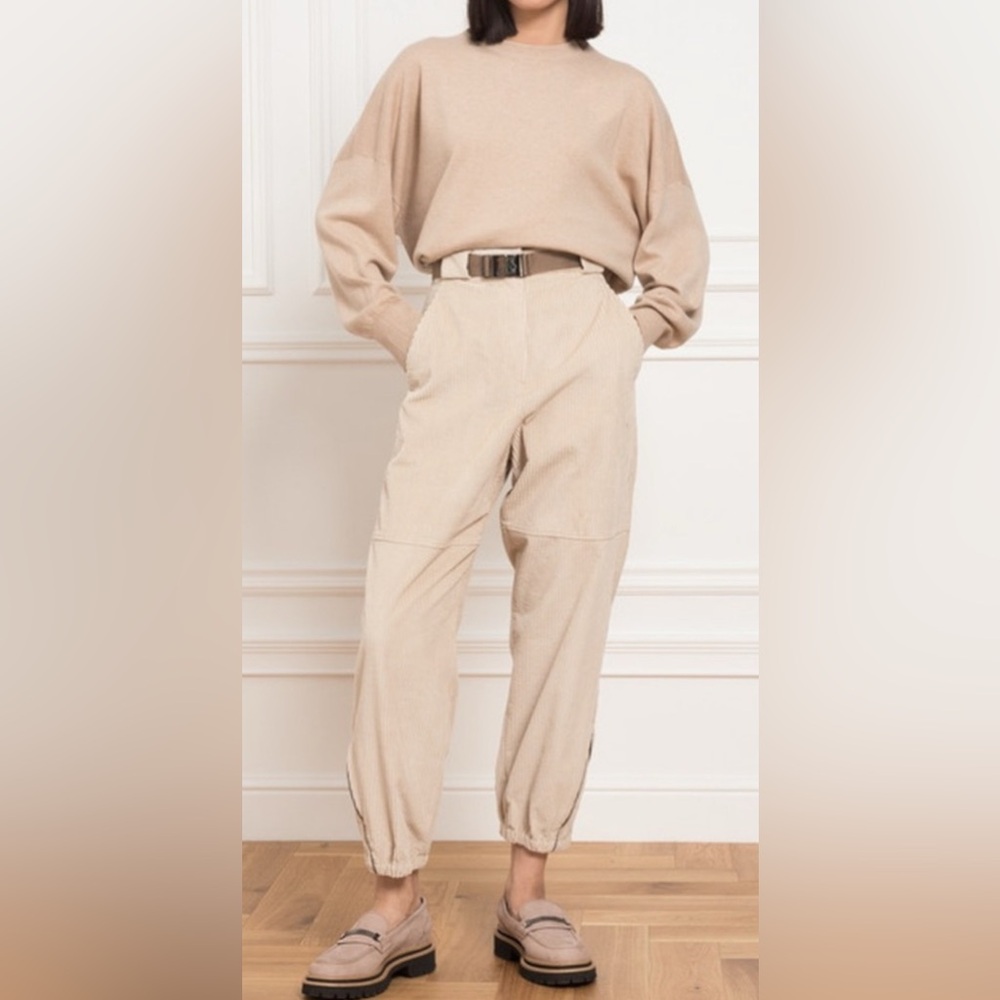 Brunello cucinelli Women's Beige Pants with belt joggers 10